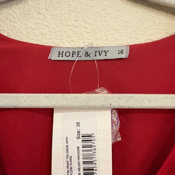 NWT Hope & Ivy "ASOS" pink floral tea dress, midi, us sz 12 “Melody May” - Picture 5 of 8